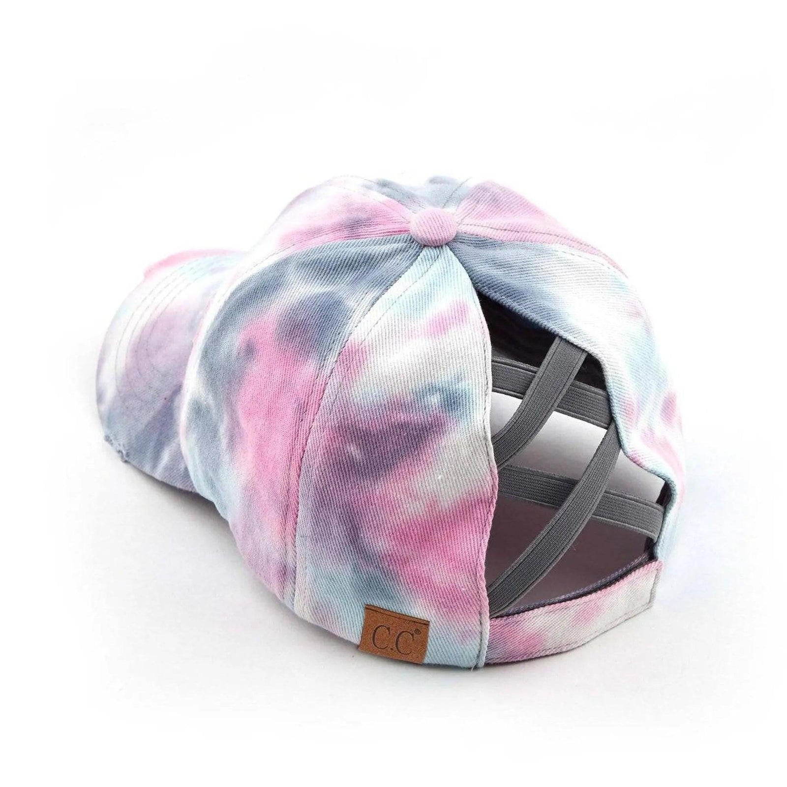 CC Tie - Dye Pony Cap | Criss - Cross Elastic - Truly Contagious