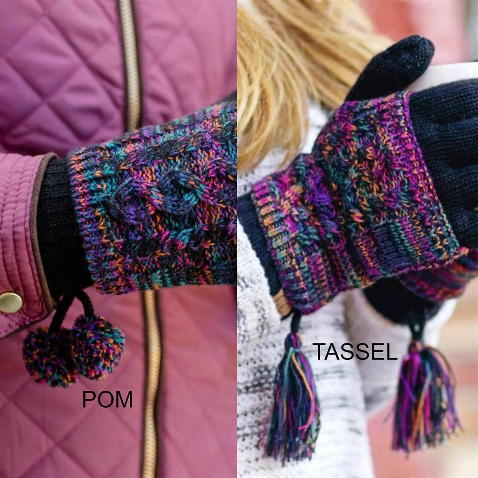 CC Touchscreen Glove w/ Cuff & Pom - Truly Contagious