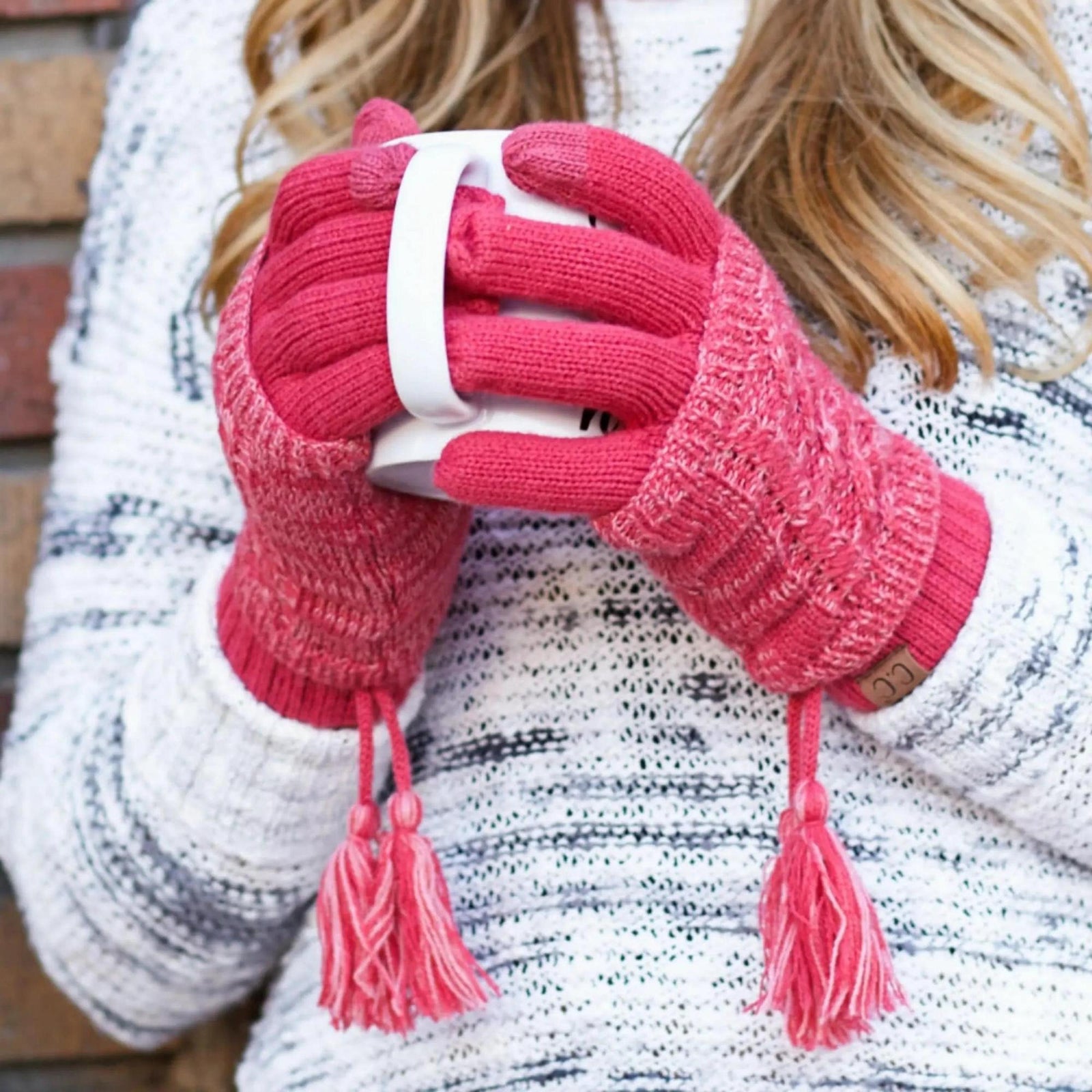 CC Touchscreen Glove w/ Cuff & Pom - Truly Contagious