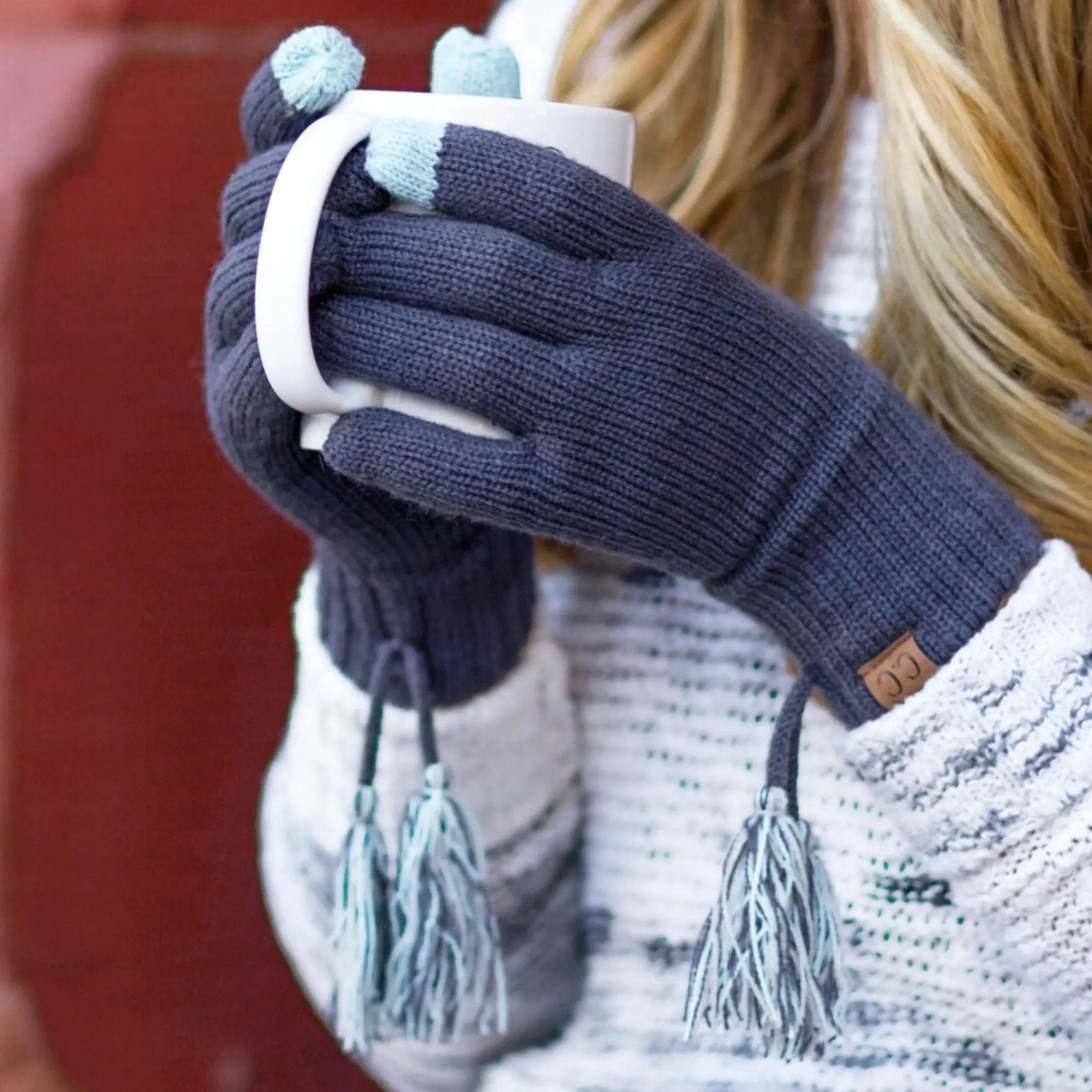 CC Touchscreen Glove w/ Cuff & Pom - Truly Contagious