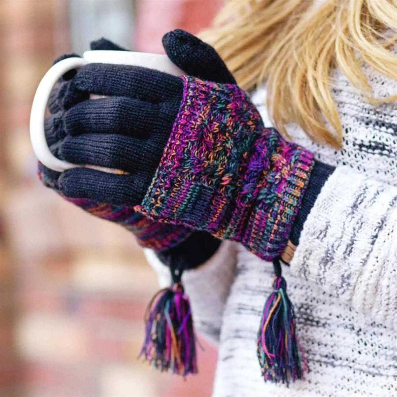 CC Touchscreen Glove w/ Cuff & Pom - Truly Contagious