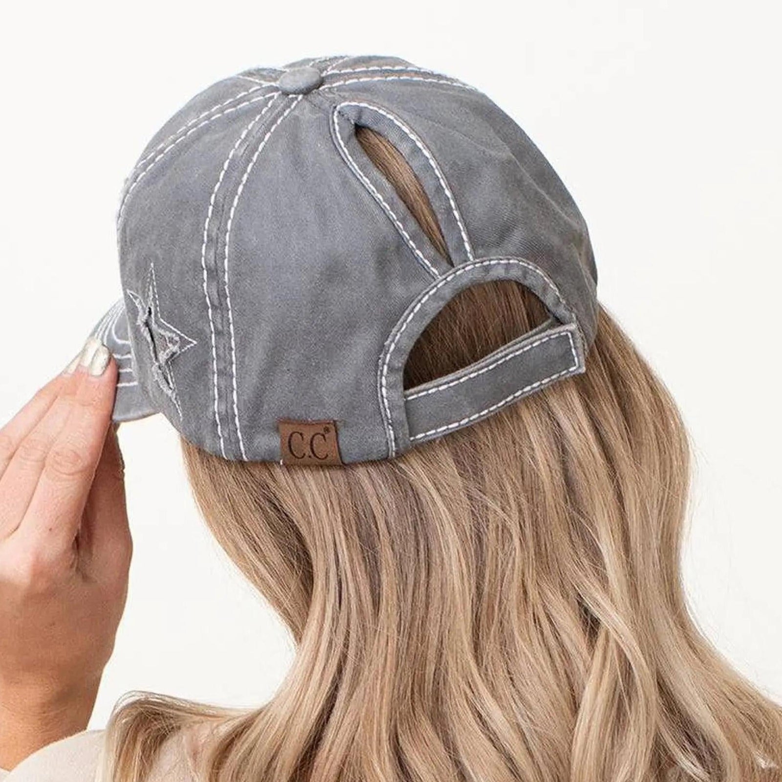 CC Trending Star Messy Bun Pony Cap Women, Teens and Kids Trucker Hats - Truly Contagious