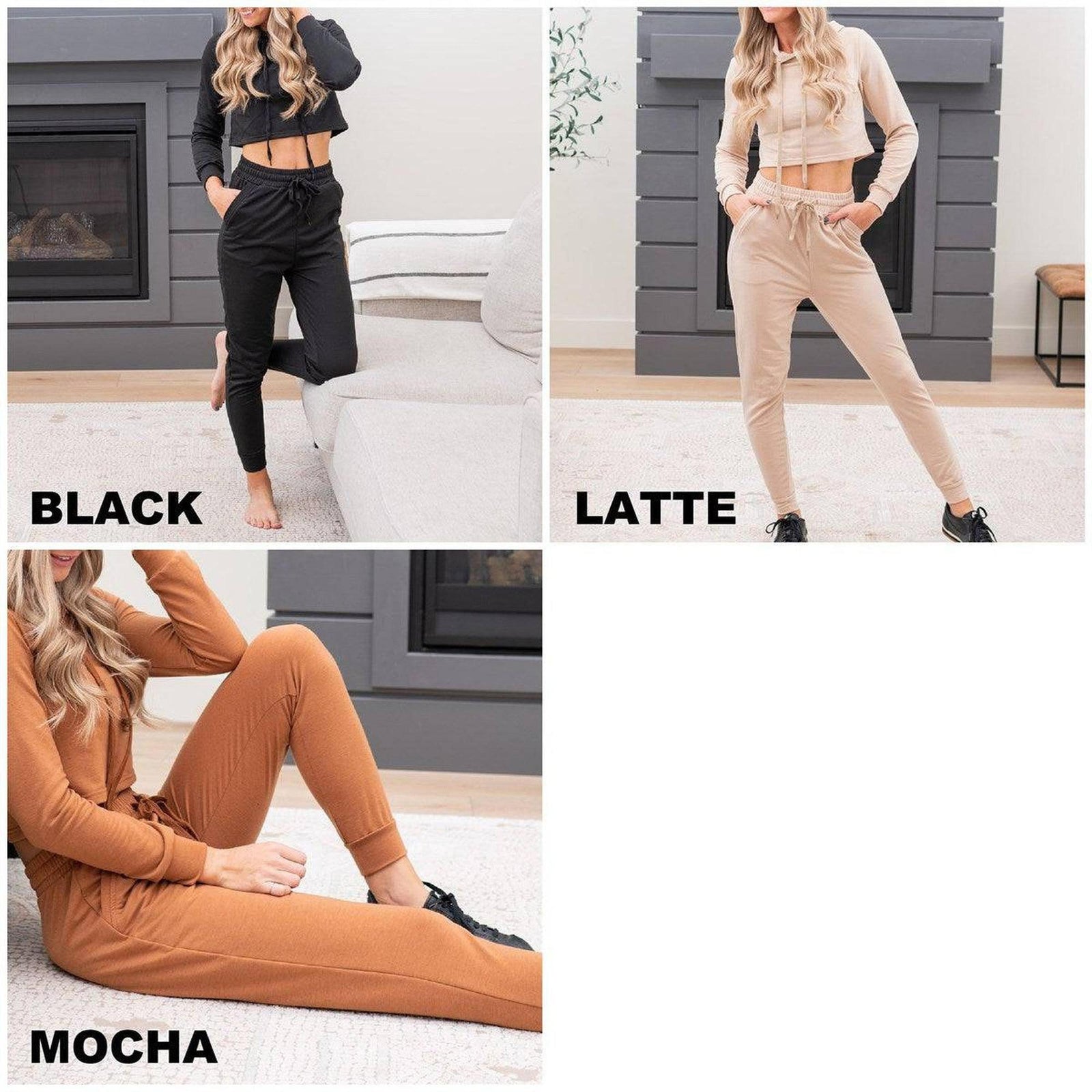 French Terry Cropped Jacket/Jogger Loungewear - Truly Contagious