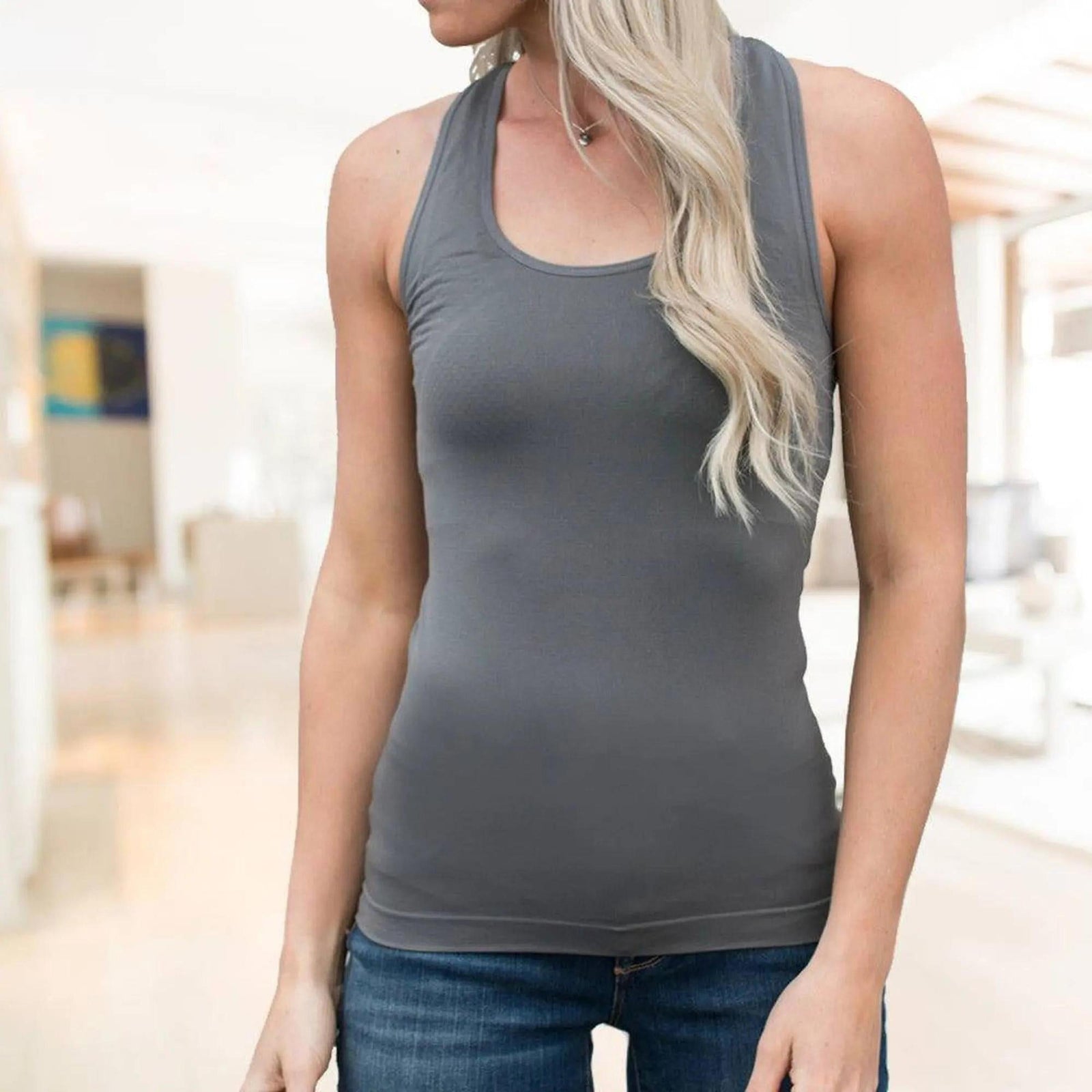 Mid - Length Racerback Tank - Truly Contagious
