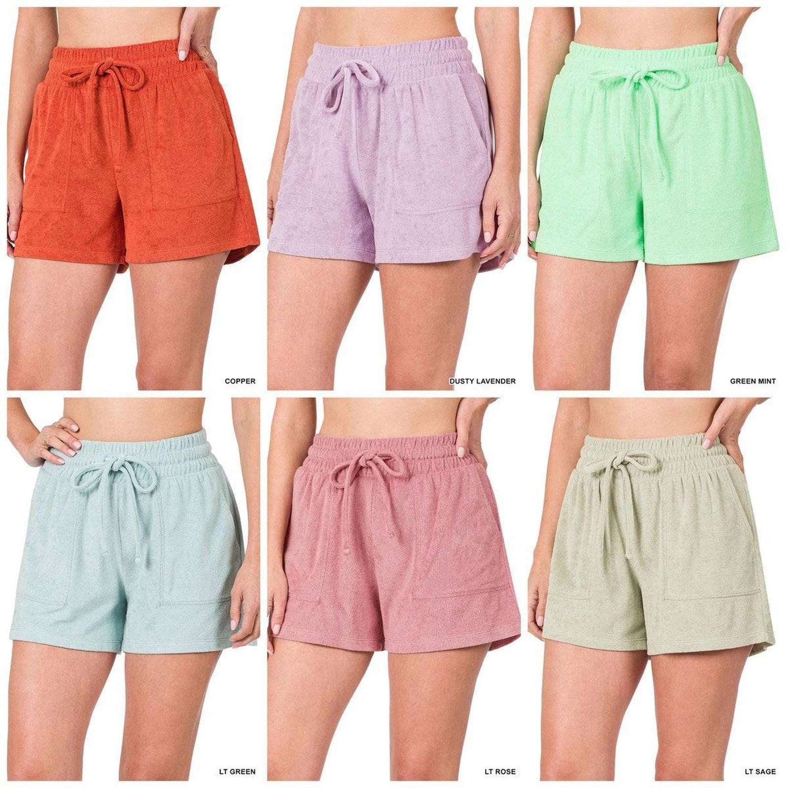 Terry Drawstring Waist Shorts With Pockets - Truly Contagious