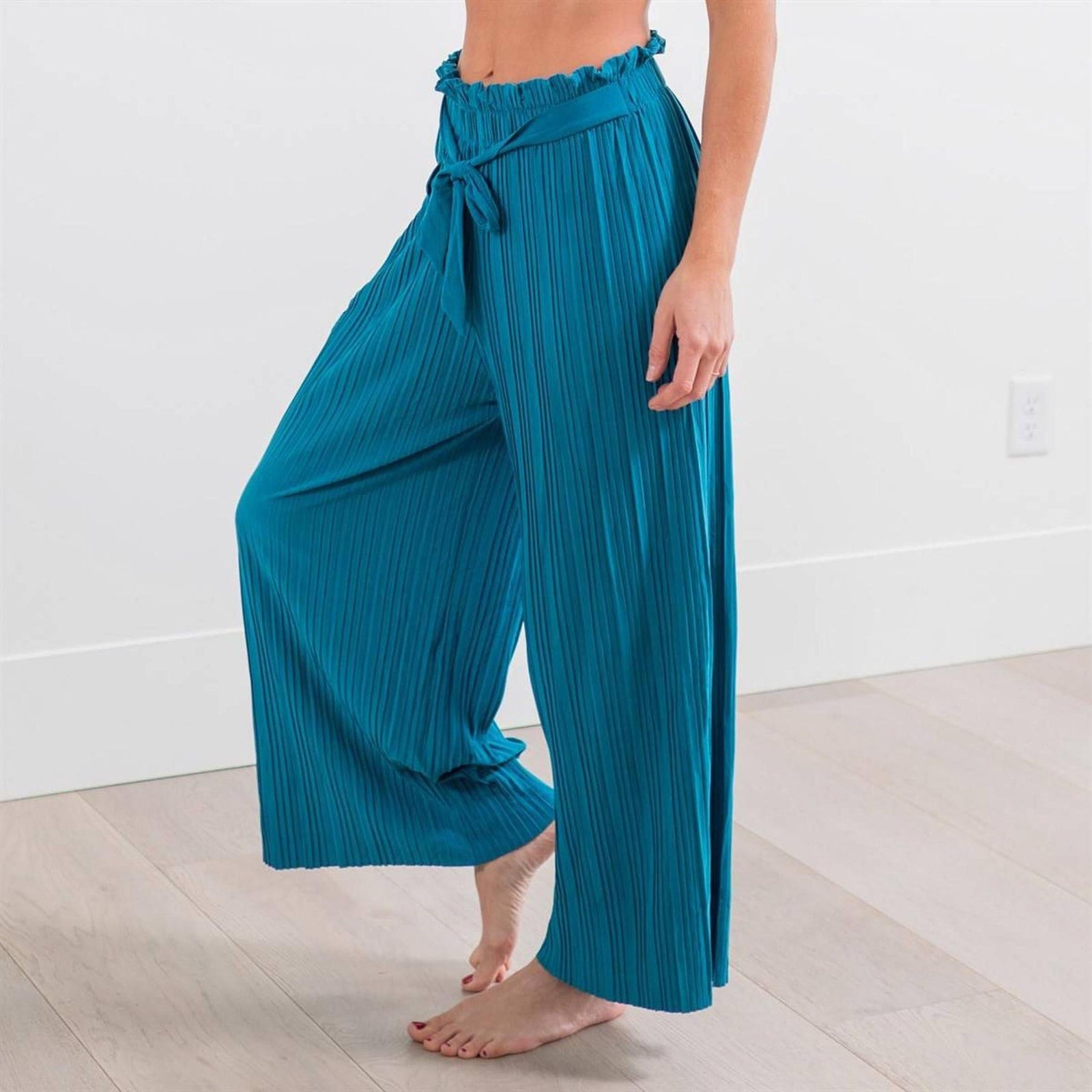 Tie Waist Palazzo Pants - Truly Contagious