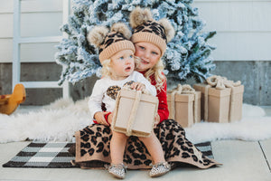 CC Double Pom Baby & Kids Leopard Beanie - Truly Contagious