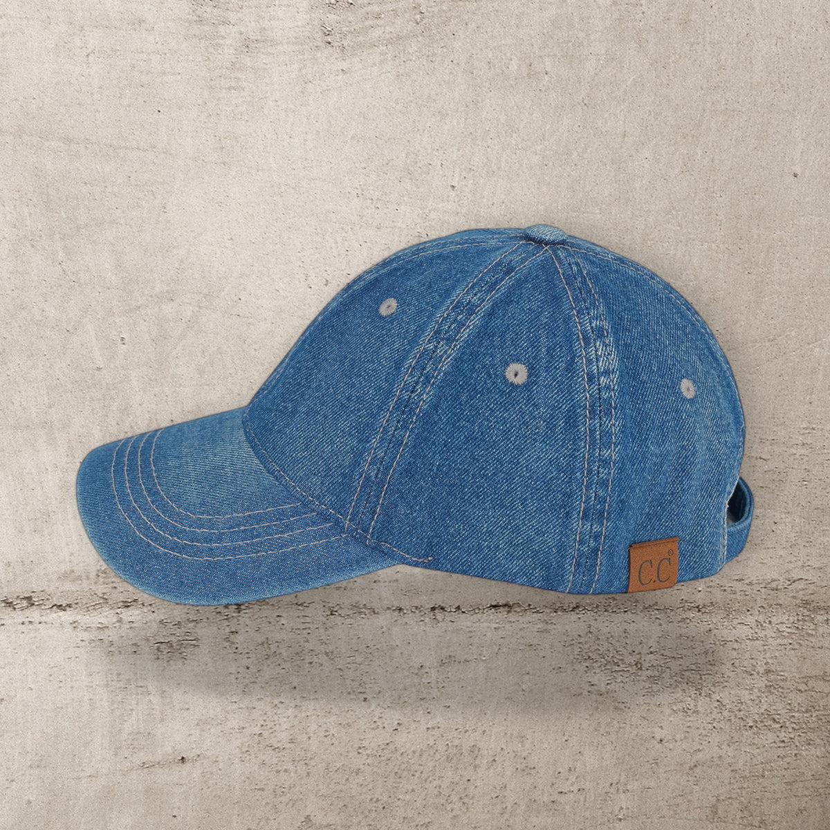 CC Denim Baseball Cap For Women Craft Friendly Embroidery