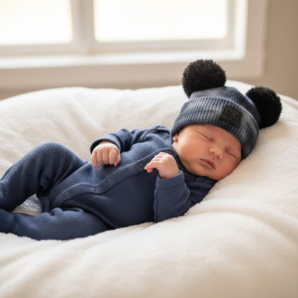 CC Baby Pom Pom Tie-Dye Beanies Hats