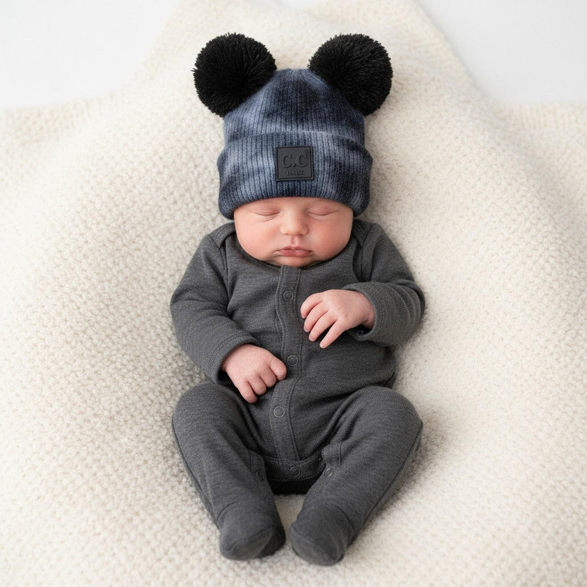 CC Baby Pom Pom Tie-Dye Beanies Hats