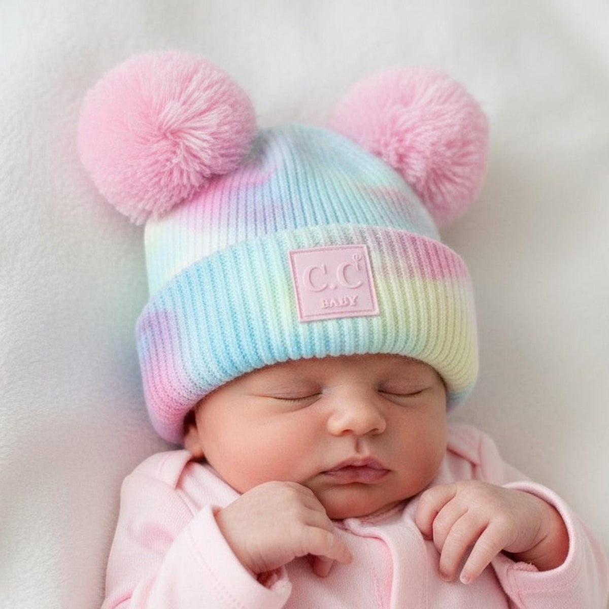 CC Baby Pom Pom Tie-Dye Beanies Hats