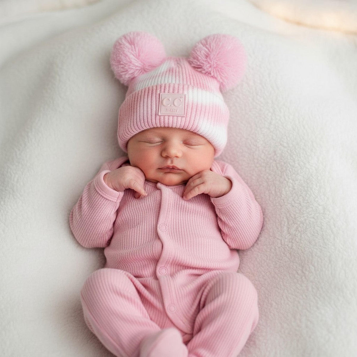 CC Baby Pom Pom Tie-Dye Beanies Hats