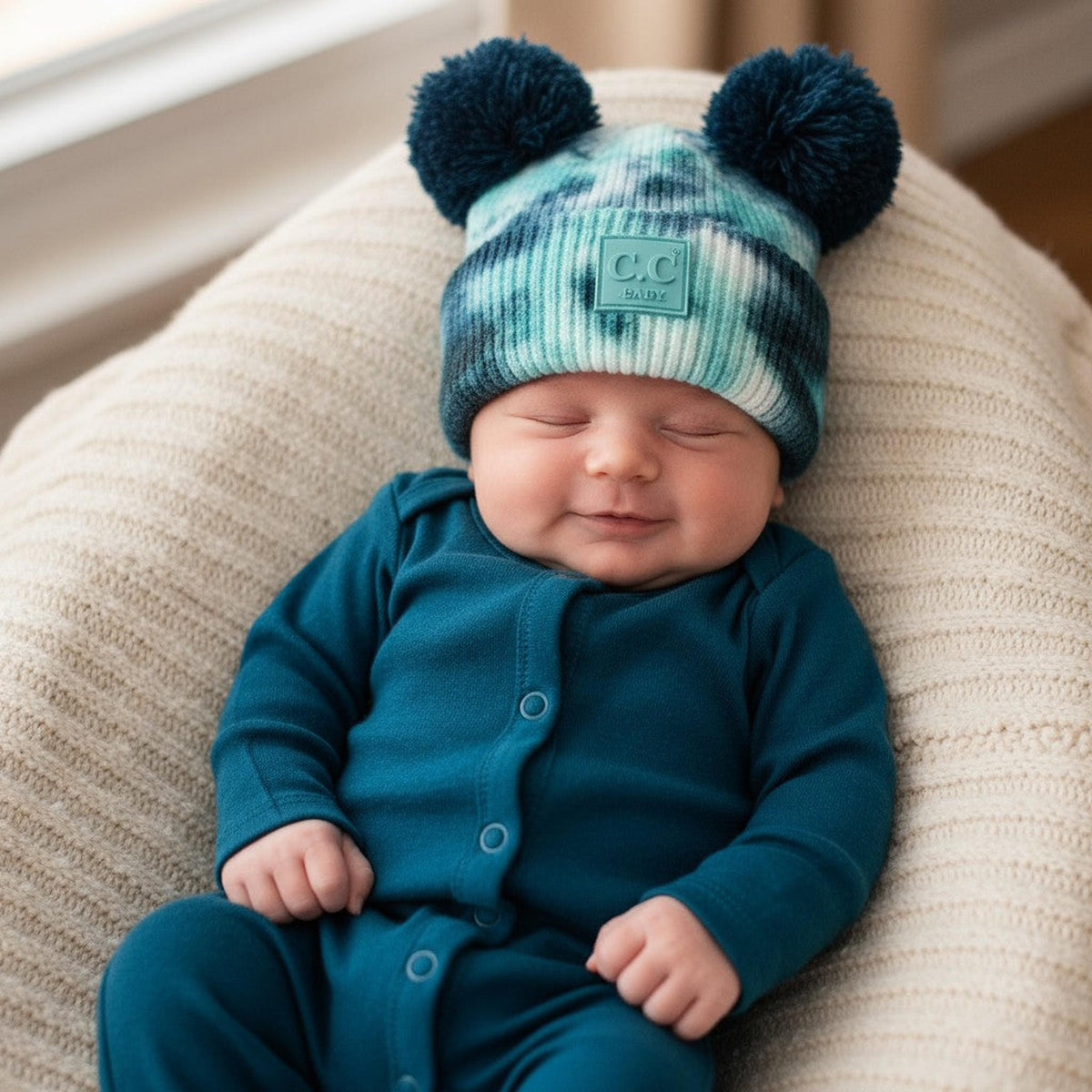 CC Baby Pom Pom Tie-Dye Beanies Hats