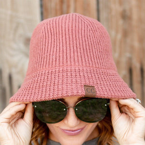 CC Ribbed Knit Adjustable Bucket Hat - Truly Contagious