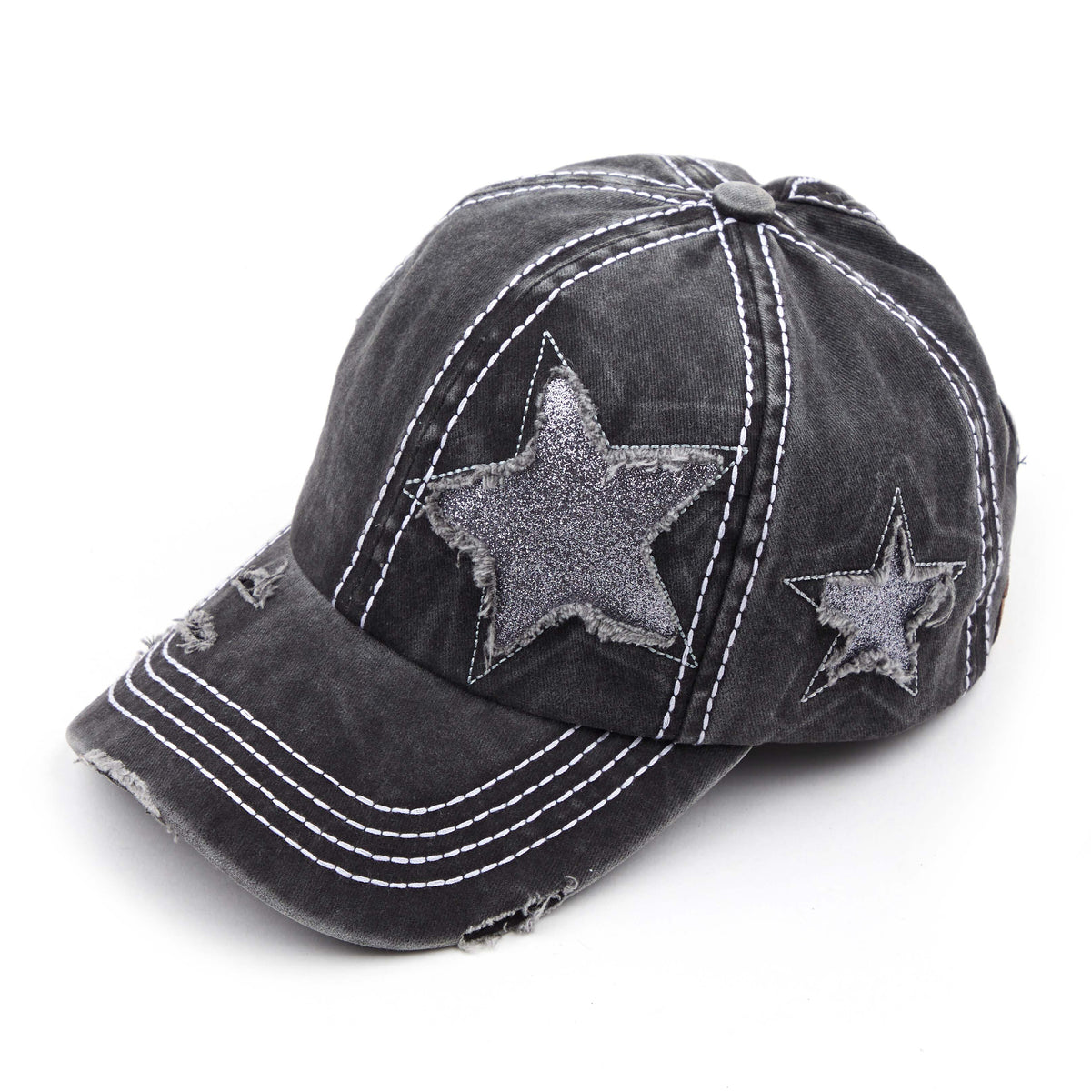 CC Trending Star Messy Bun Pony Cap Women, Teens and Kids Trucker Hats