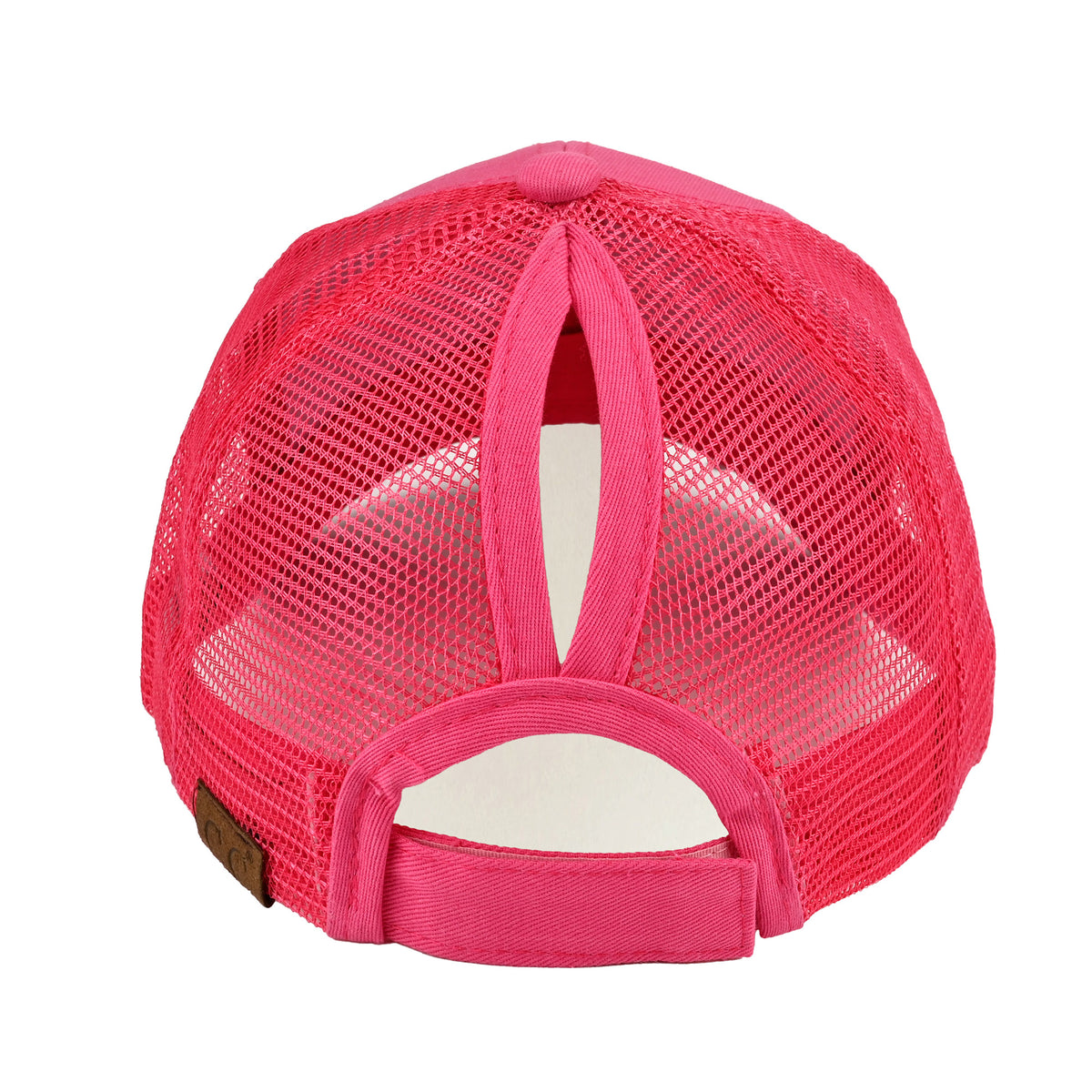 Ponytail Cap CC Solid Mesh Women Adjustable Trucker Hat
