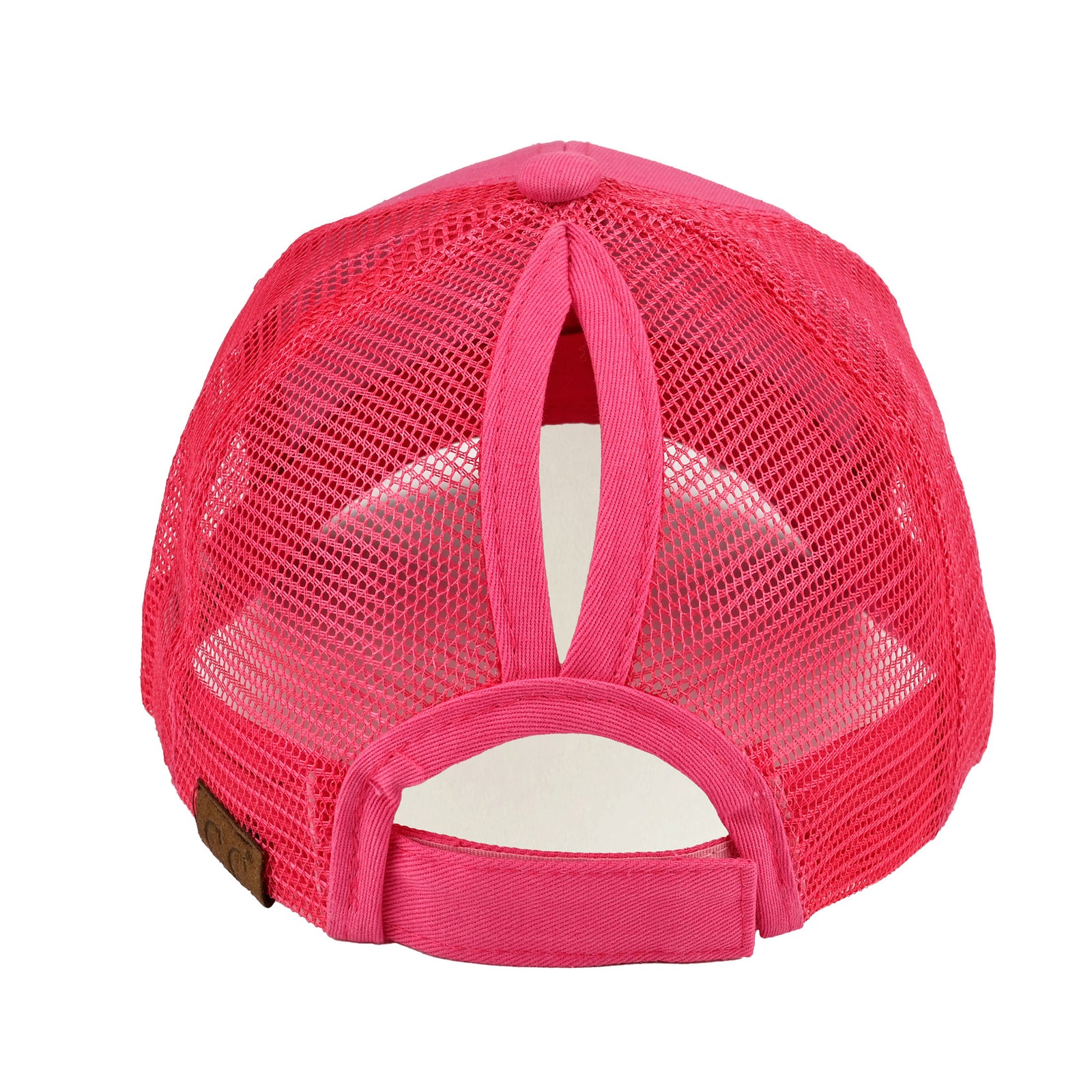 Ponytail Cap CC Solid Mesh Women Adjustable Trucker Hat