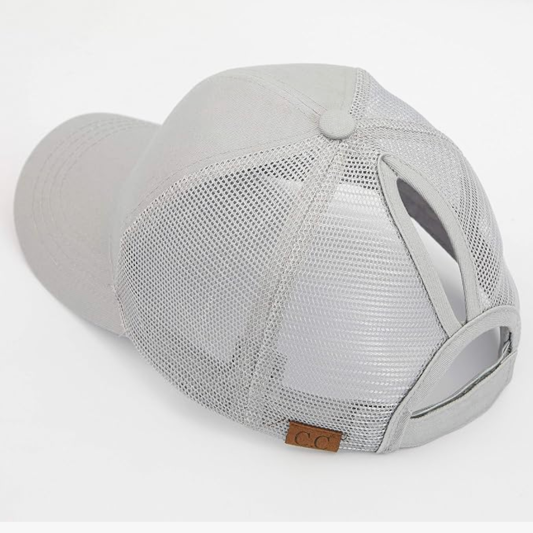 Ponytail Cap CC Solid Mesh Women Adjustable Trucker Hat