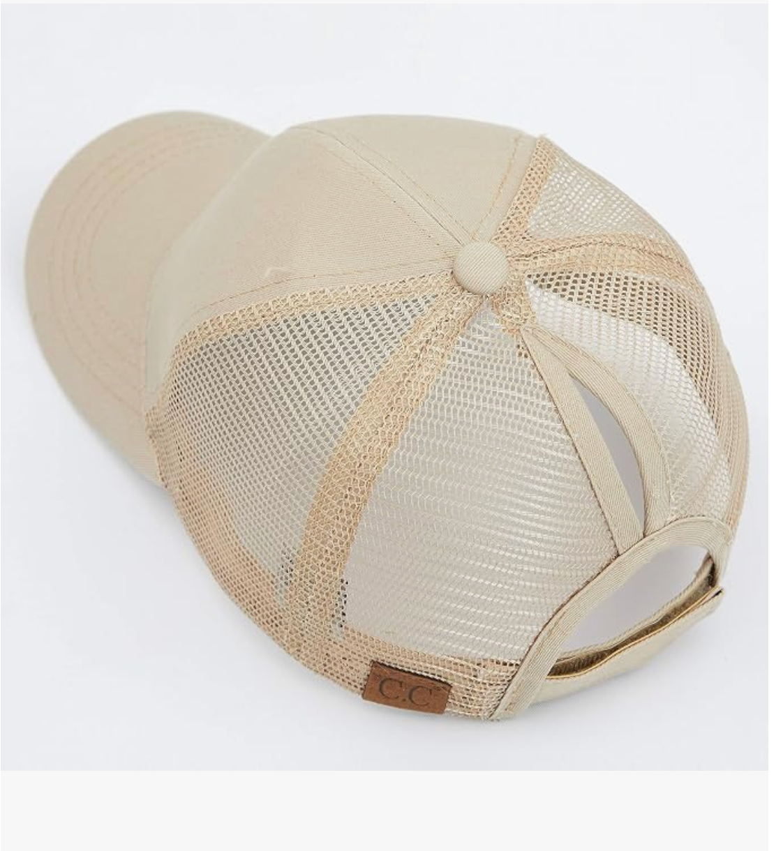 Ponytail Cap CC Solid Mesh Women Adjustable Trucker Hat