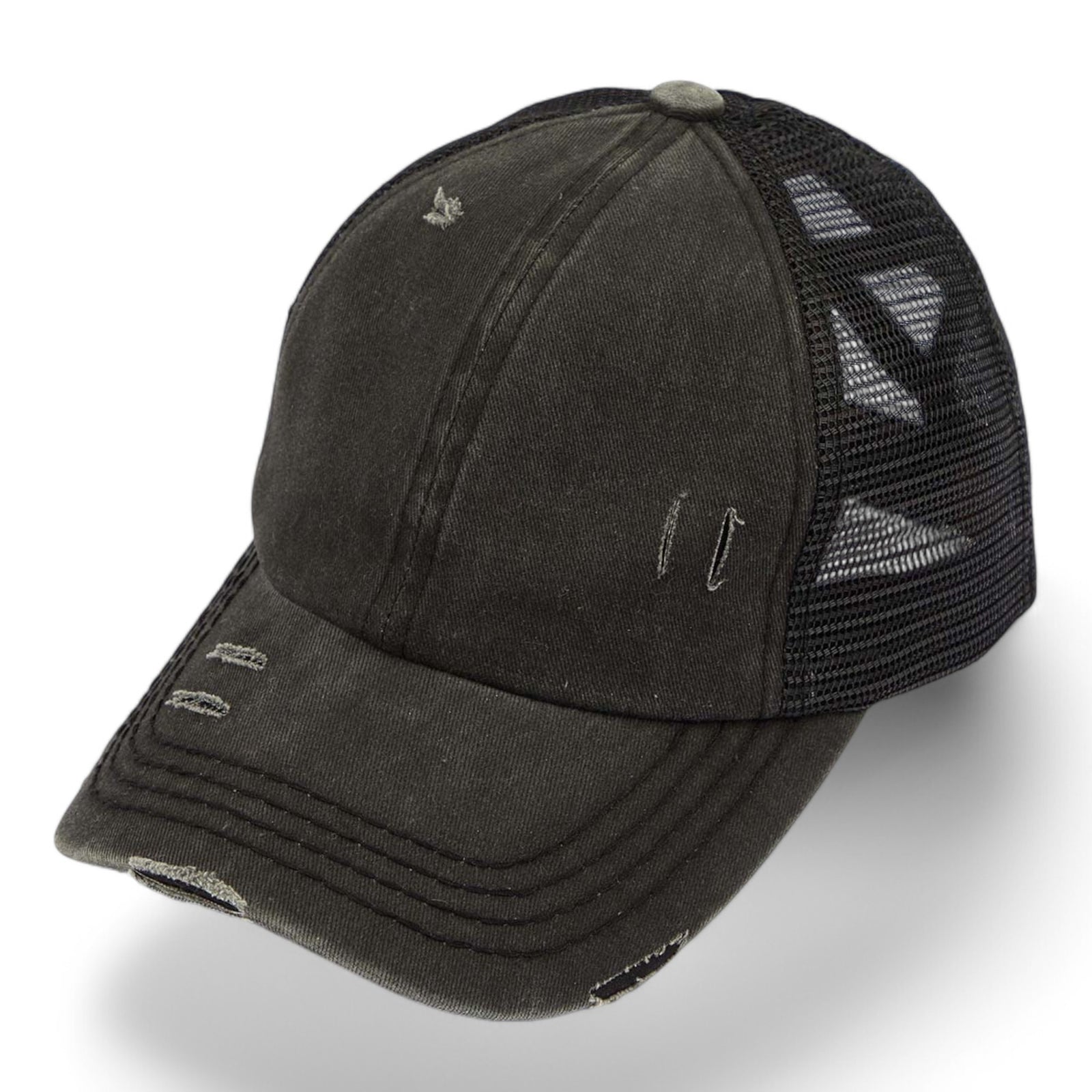 C.C® Multi-Level Criss Cross Ponytail Cap - Women's Baseball Hat for Braids & Buns