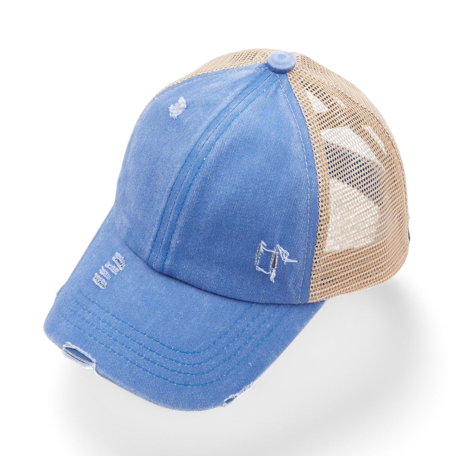 C.C® Multi-Level Criss Cross Ponytail Cap - Women's Baseball Hat for Braids & Buns