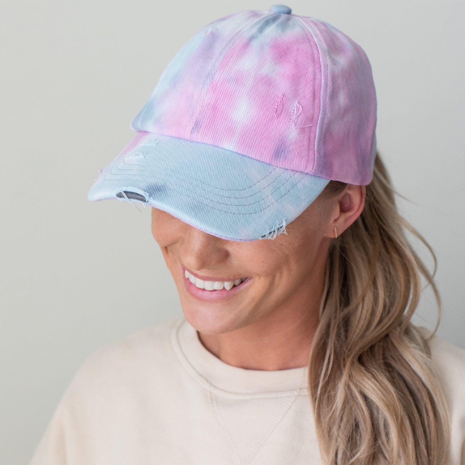 C.C® Criss Cross Ponytail Cap - Women's Cotton Baseball Hat for Ponytails & Braids
