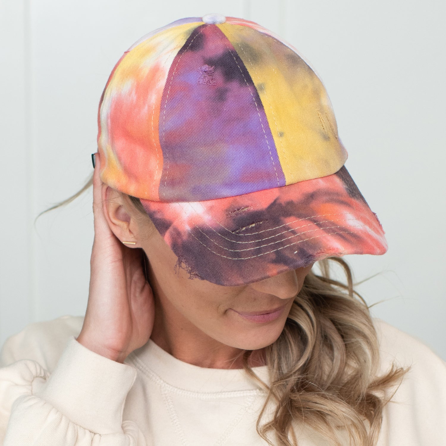 C.C® Criss Cross Ponytail Cap - Women's Cotton Baseball Hat for Ponytails & Braids