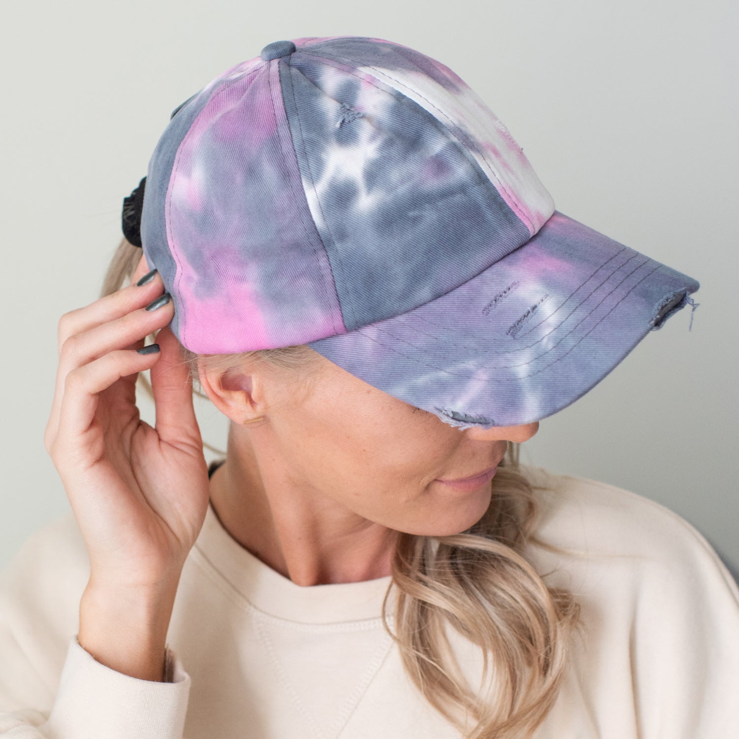 C.C® Criss Cross Ponytail Cap - Women's Cotton Baseball Hat for Ponytails & Braids