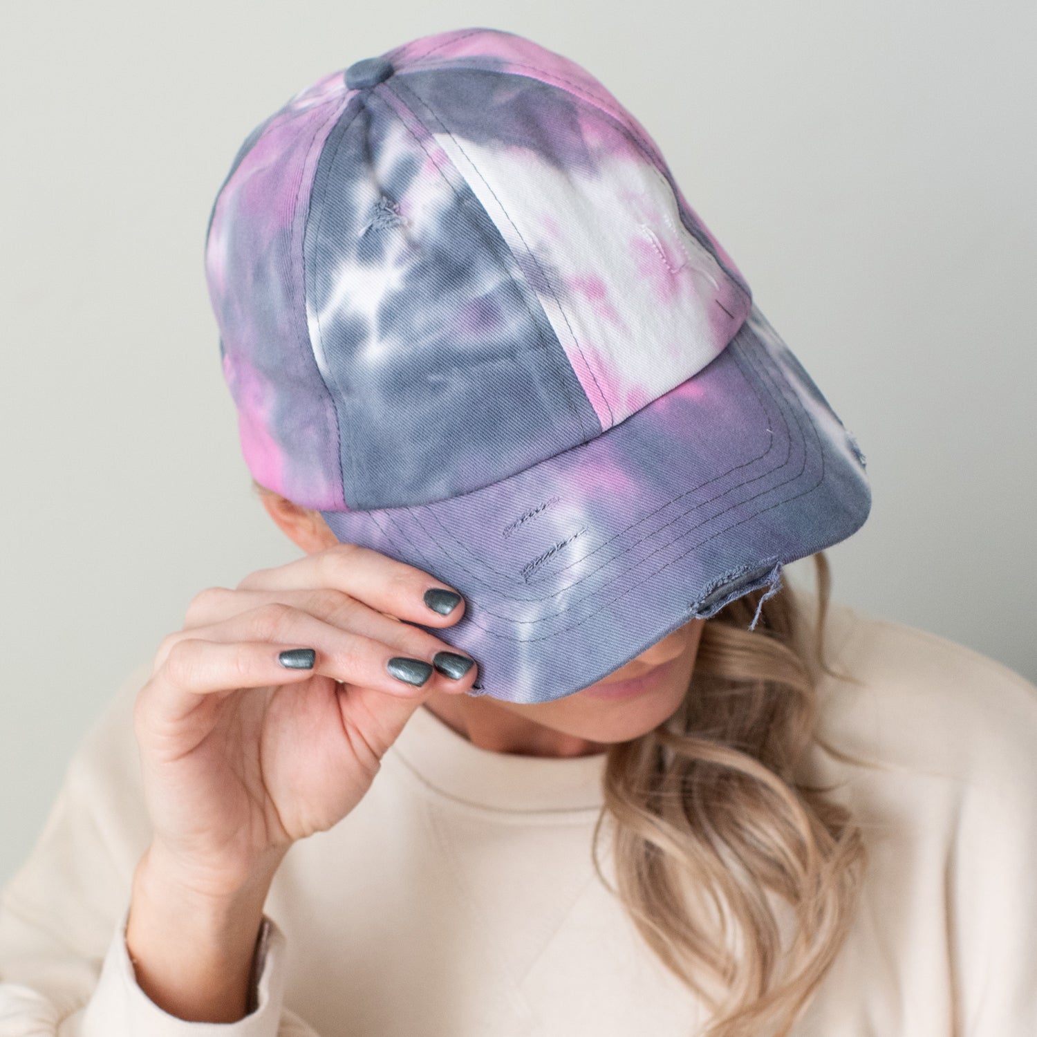 C.C® Criss Cross Ponytail Cap - Women's Cotton Baseball Hat for Ponytails & Braids