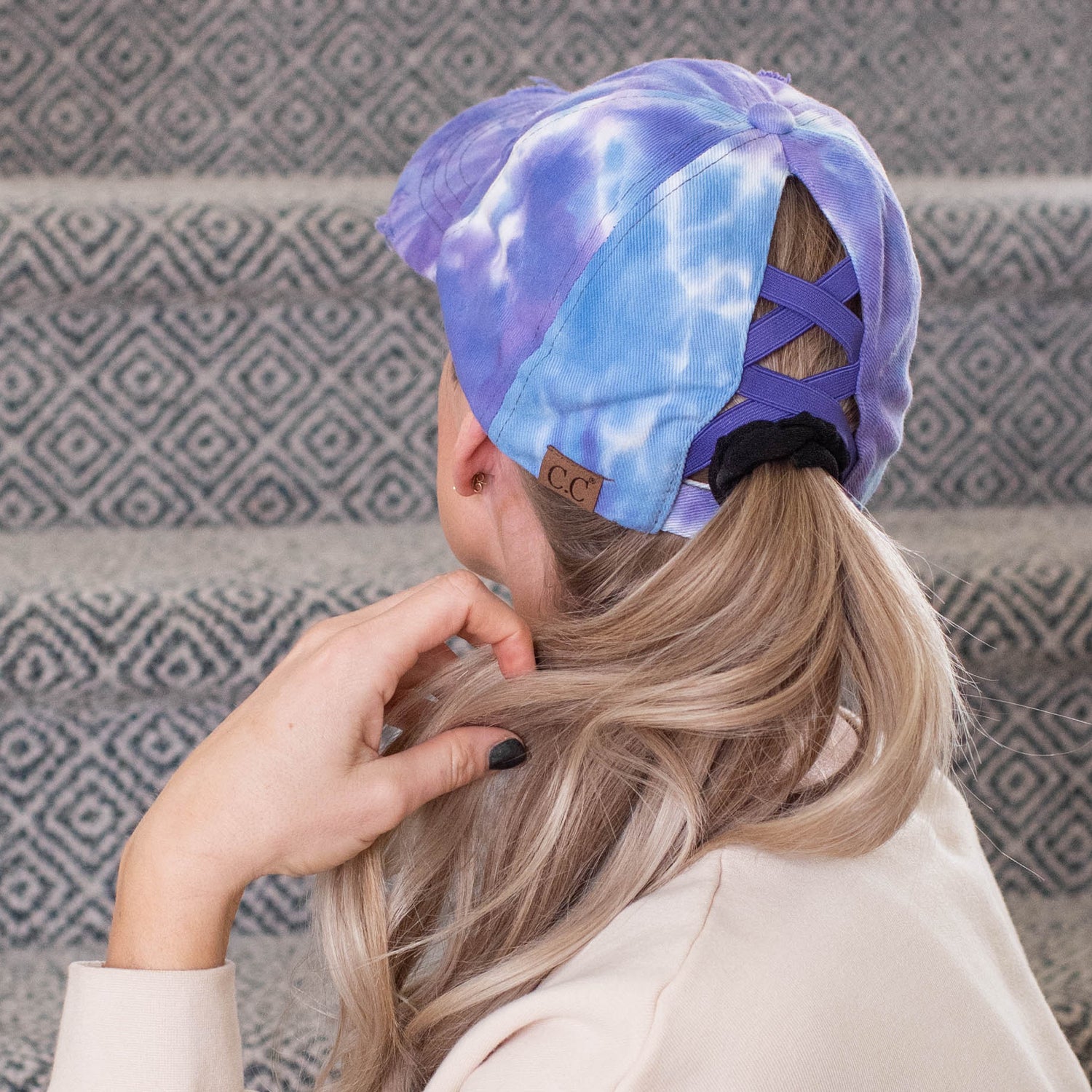 C.C® Criss Cross Ponytail Cap - Women's Cotton Baseball Hat for Ponytails & Braids