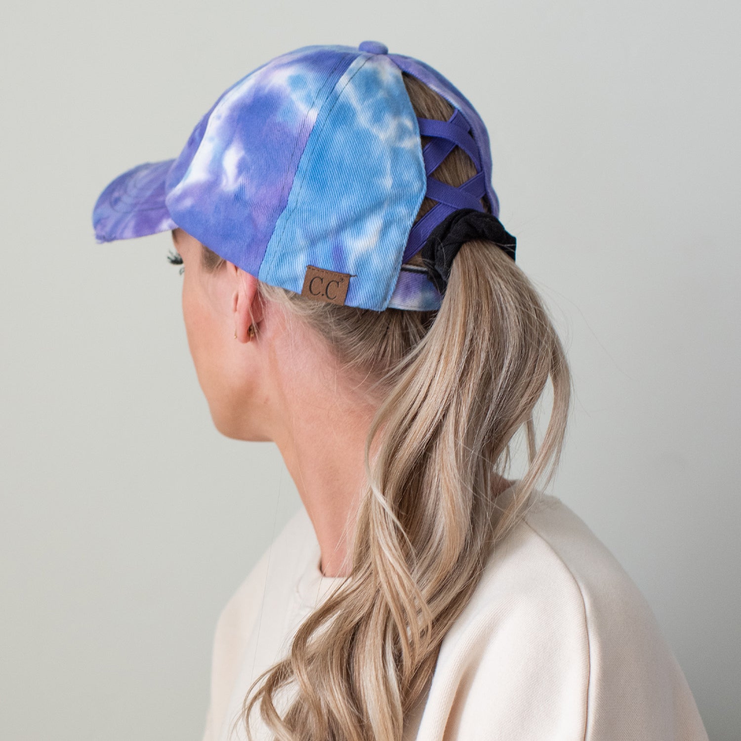 C.C® Criss Cross Ponytail Cap - Women's Cotton Baseball Hat for Ponytails & Braids