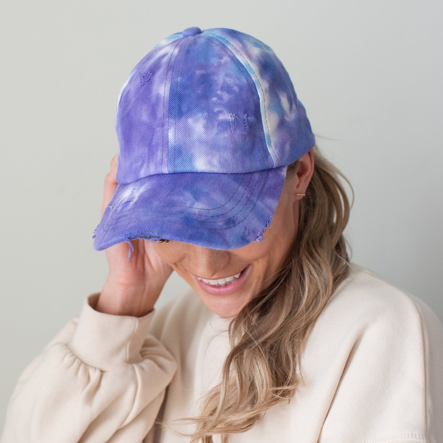 C.C® Criss Cross Ponytail Cap - Women's Cotton Baseball Hat for Ponytails & Braids