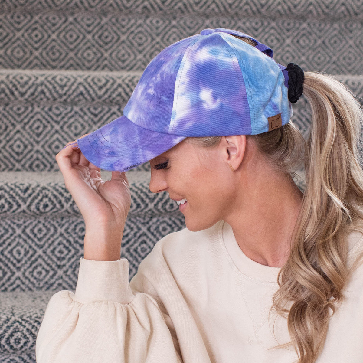 CC Cotton Hats Criss Cross Style Women Cap for Ponytails - Truly Contagious C.C Brand Colab