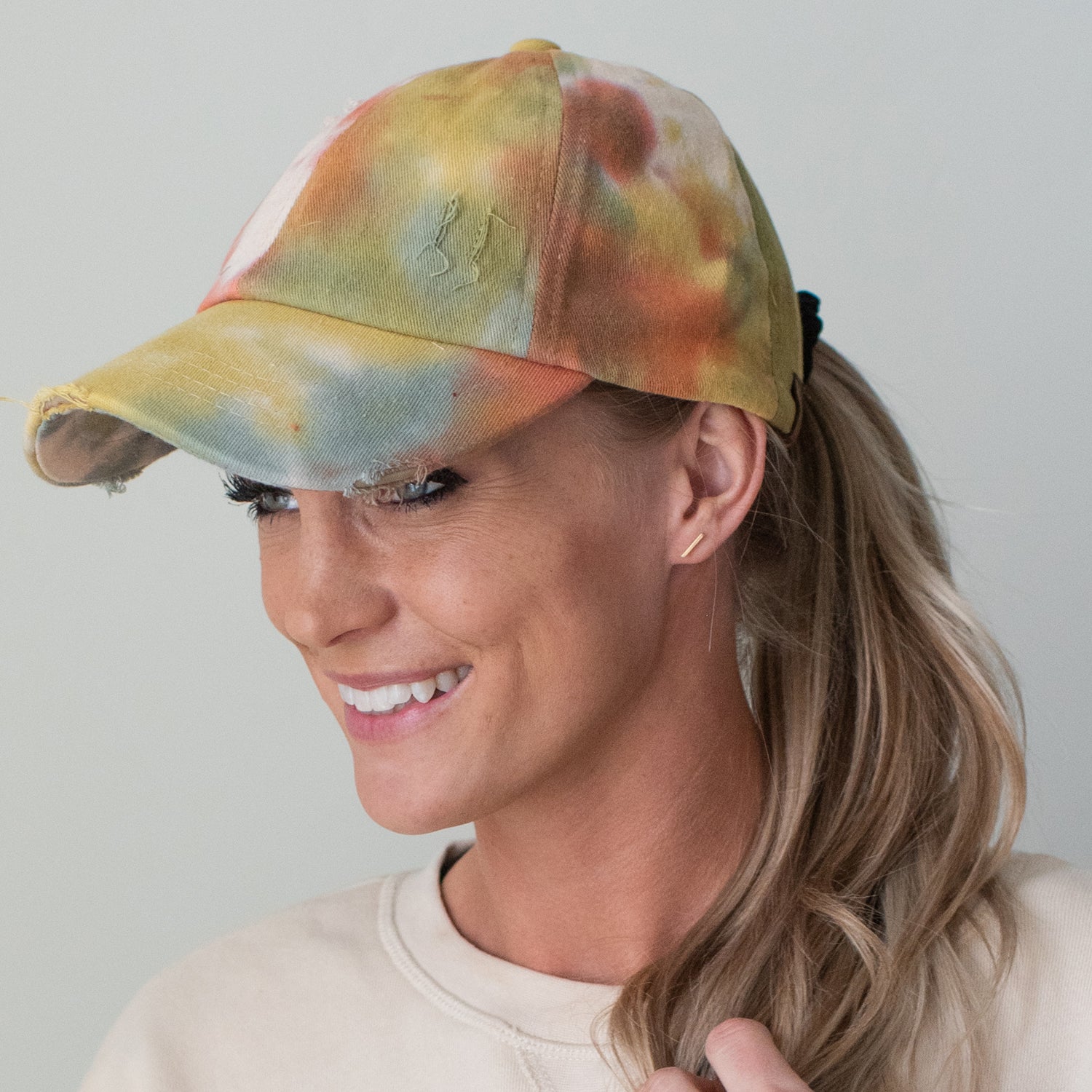 C.C® Criss Cross Ponytail Cap - Women's Cotton Baseball Hat for Ponytails & Braids