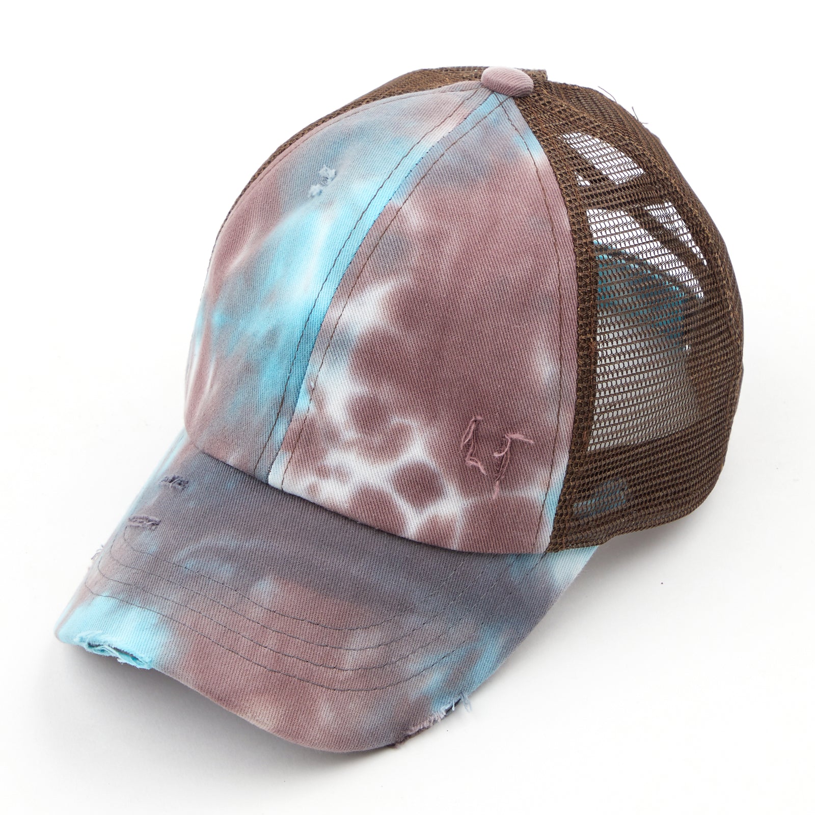 C.C® Multi-Level Criss Cross Ponytail Cap - Women's Baseball Hat for Braids & Buns