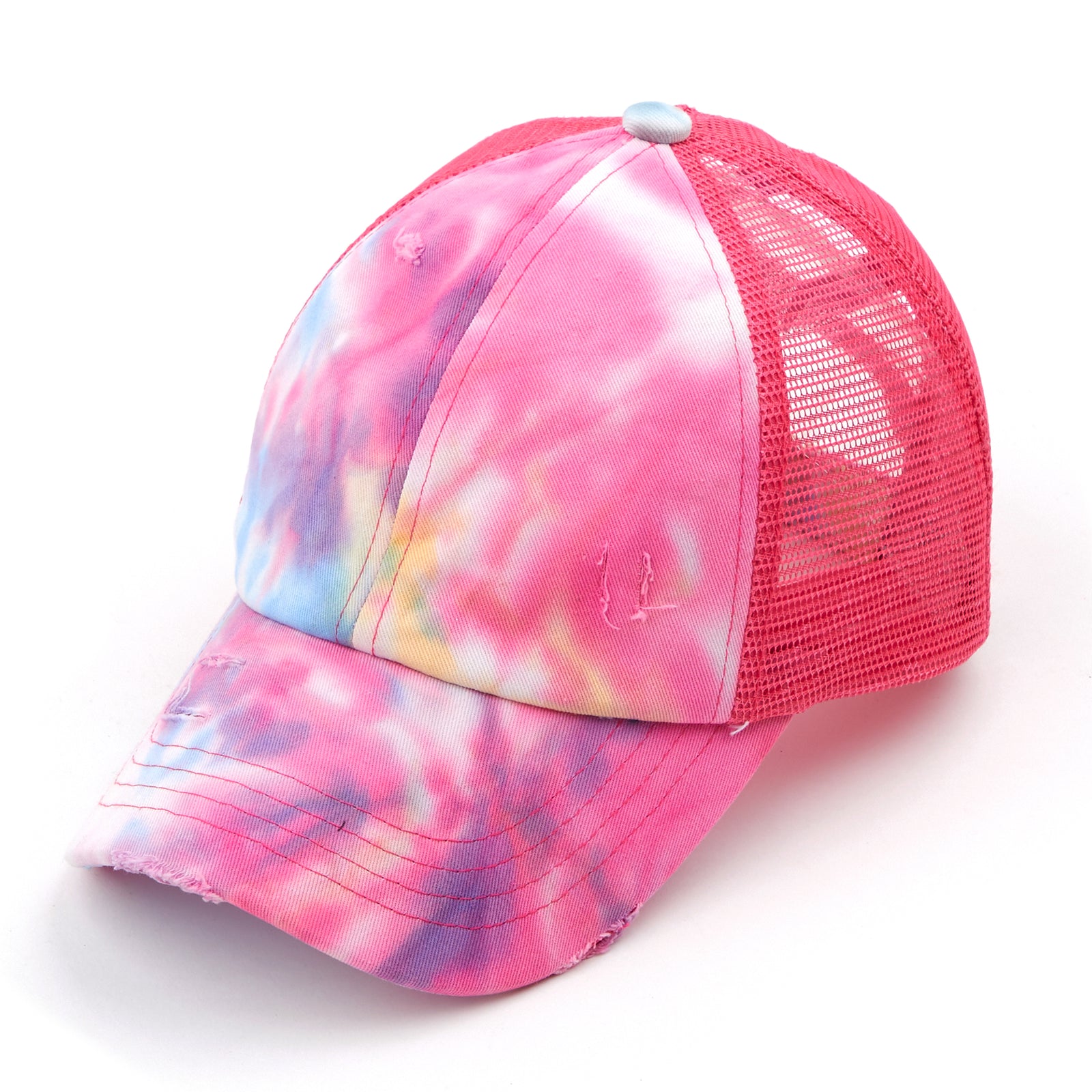 C.C® Multi-Level Criss Cross Ponytail Cap - Women's Baseball Hat for Braids & Buns