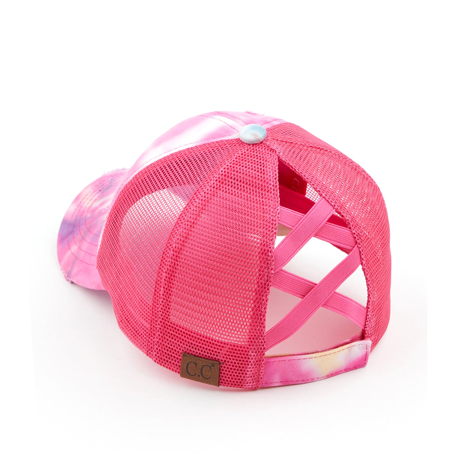 C.C® Multi-Level Criss Cross Ponytail Cap - Women's Baseball Hat for Braids & Buns