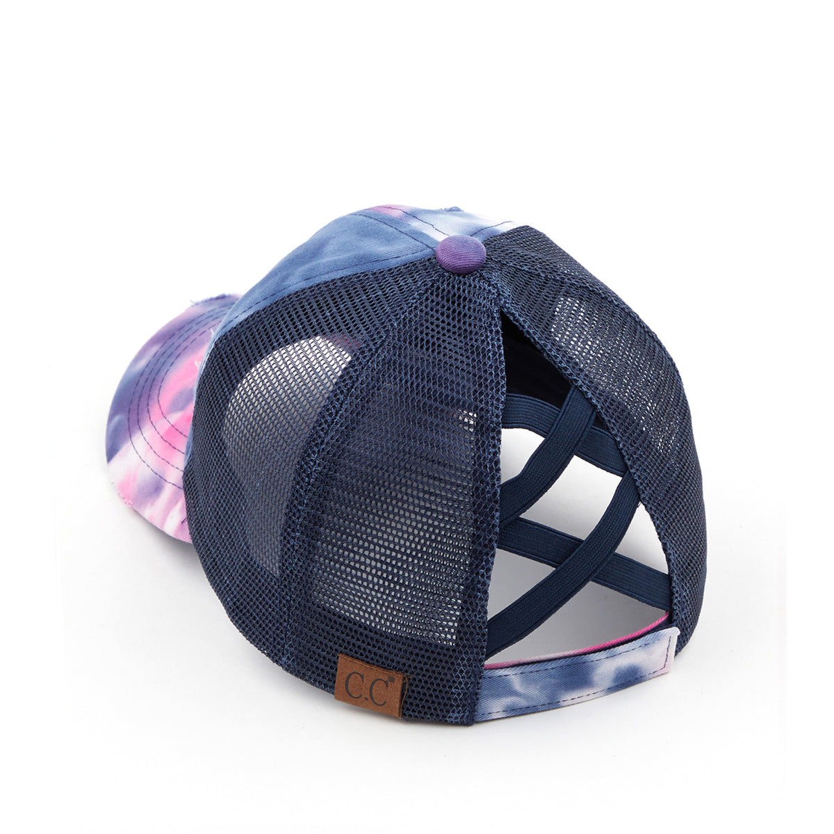 C.C® Multi-Level Criss Cross Ponytail Cap - Women's Baseball Hat for Braids & Buns
