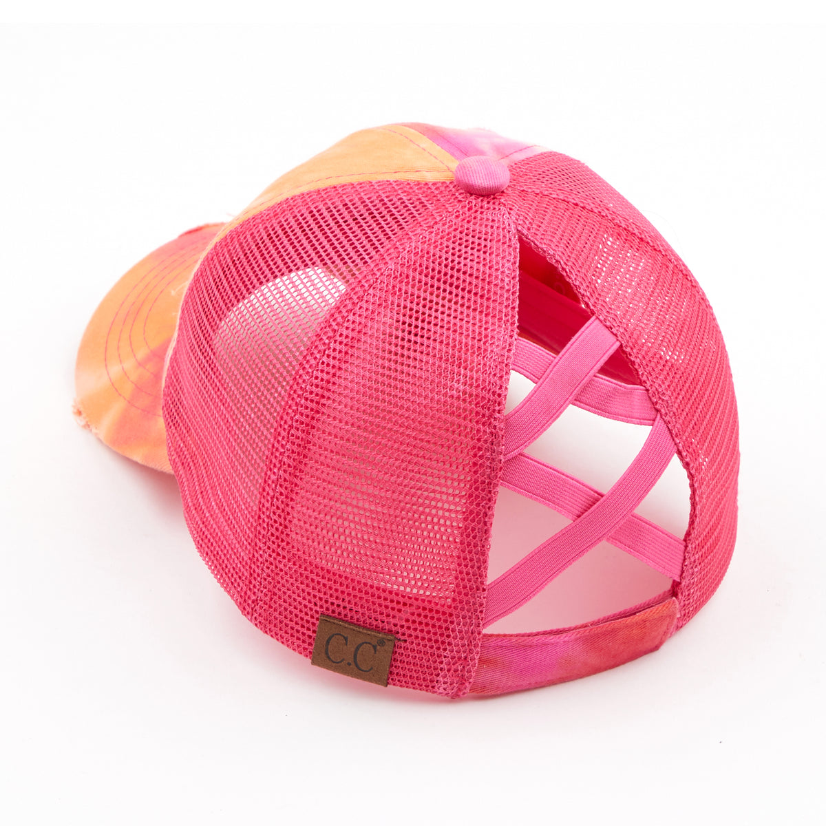 C.C® Multi-Level Criss Cross Ponytail Cap - Women's Baseball Hat for Braids & Buns