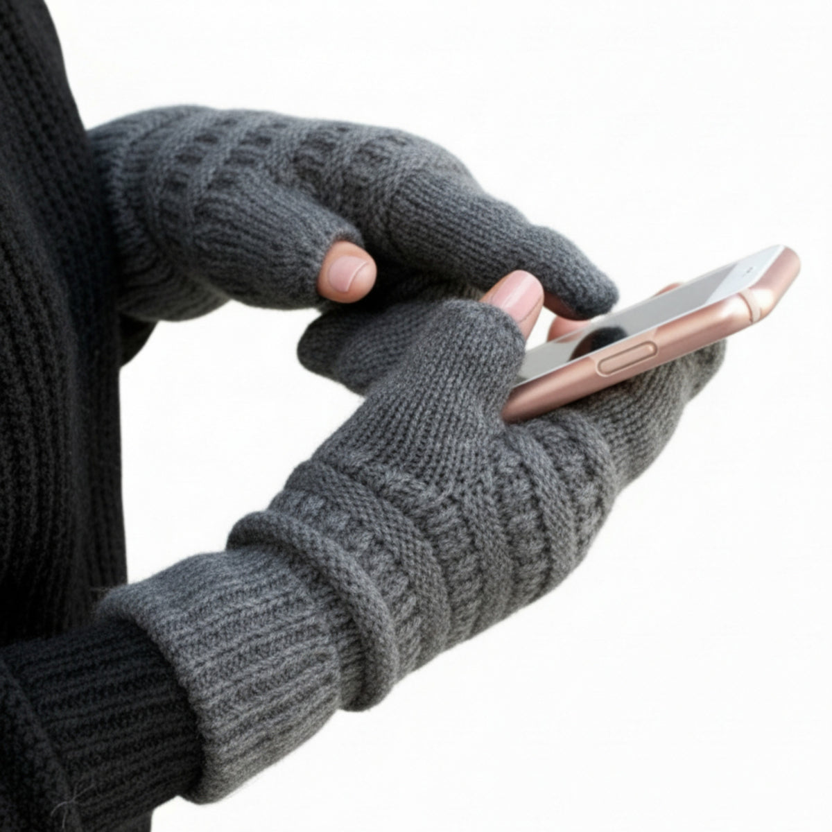 C.C® Touchscreen Compatible Gloves - Cable Knit Winter Gloves for Women & Men