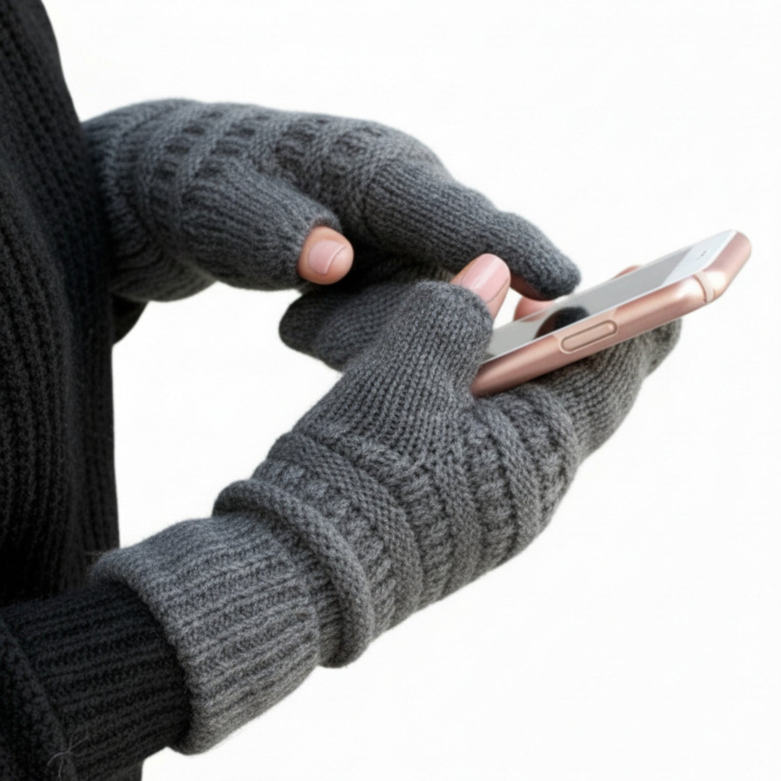 C.C® Touchscreen Compatible Gloves - Cable Knit Winter Gloves for Women & Men