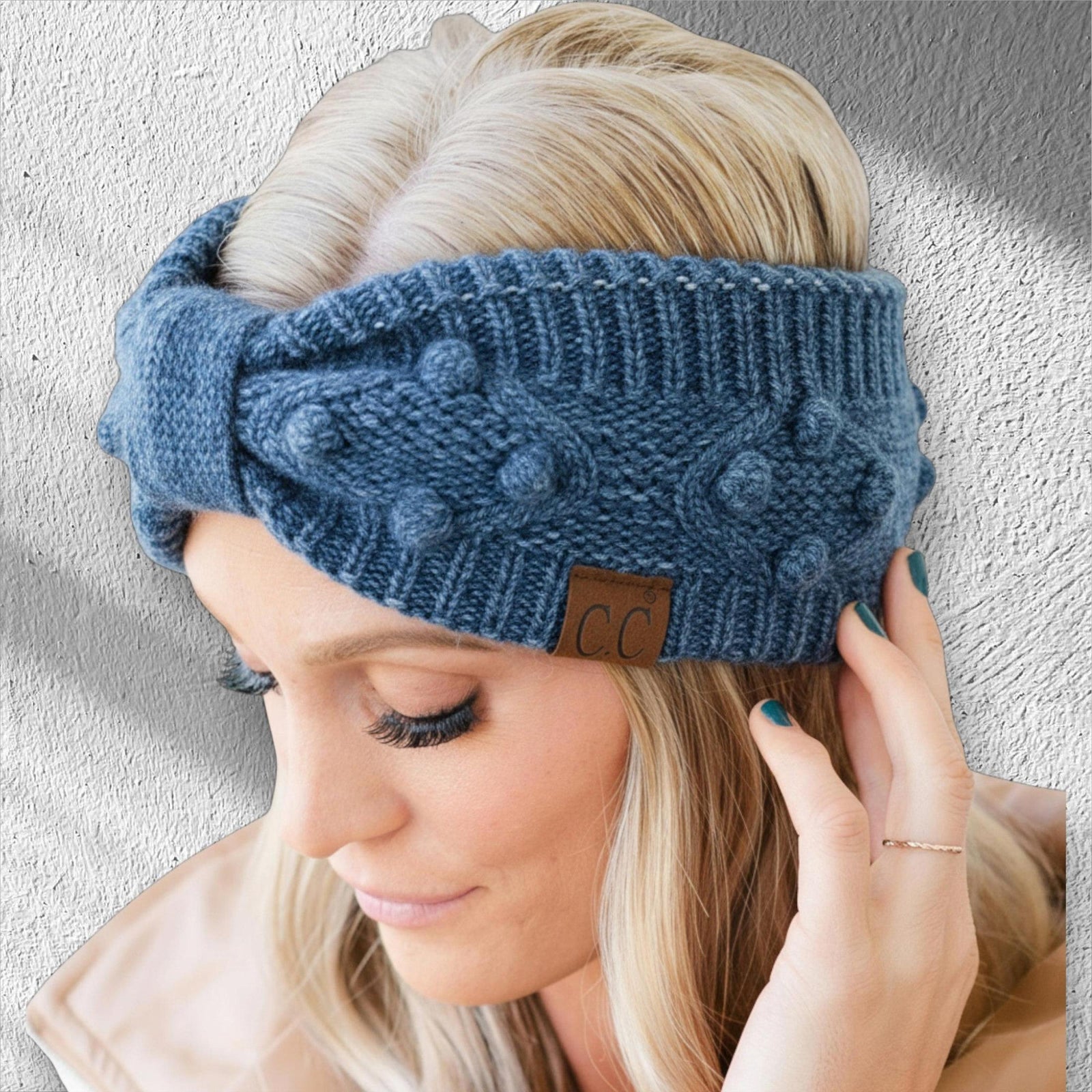 CC Crafted Pom Detail Head Wrap