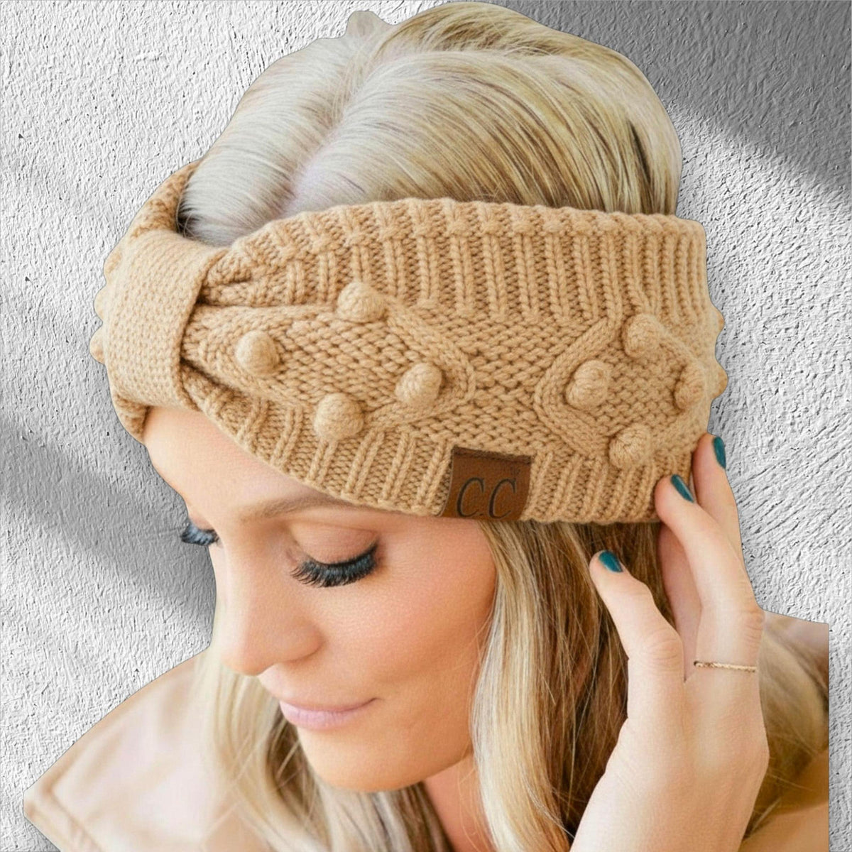 CC Crafted Pom Detail Head Wrap