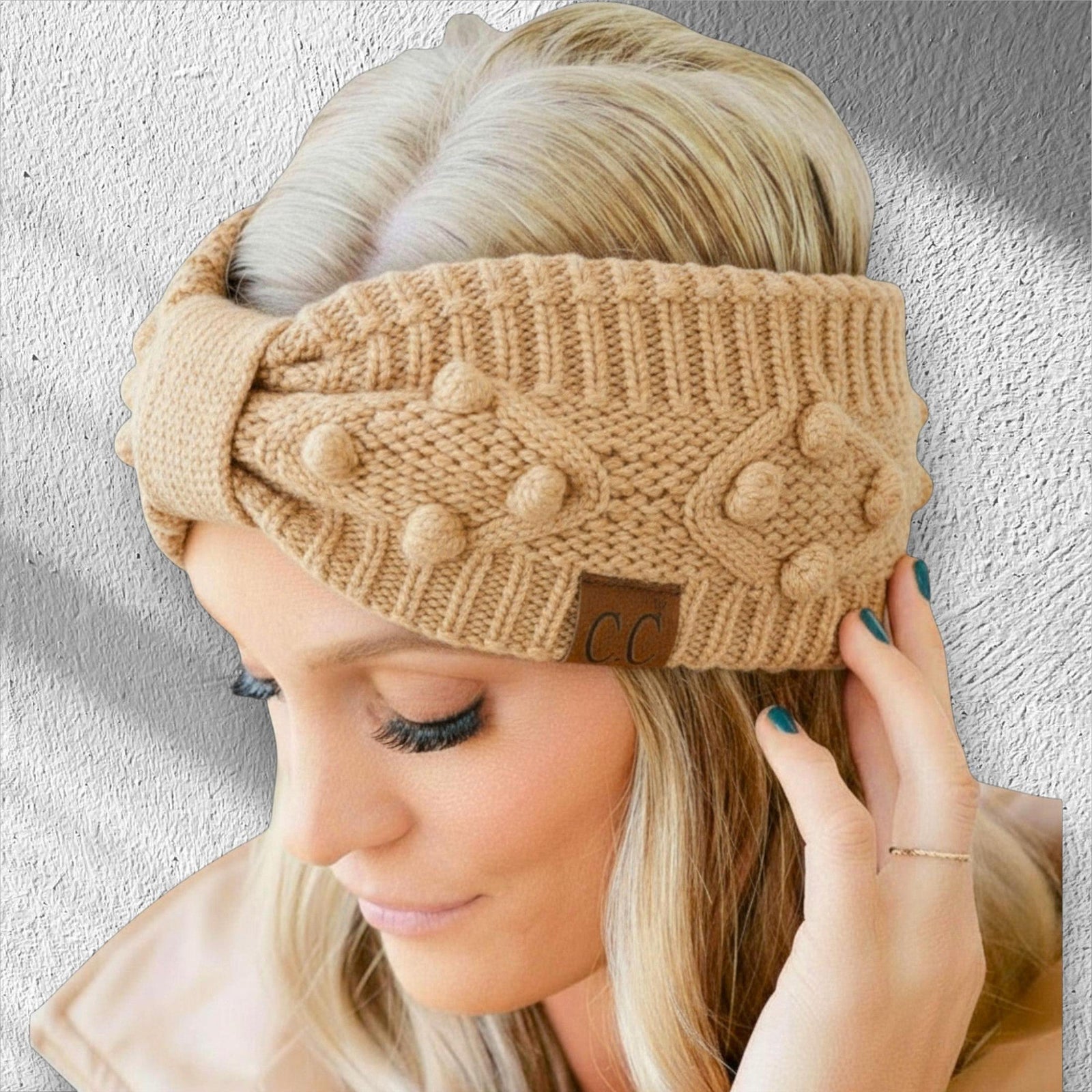 CC Crafted Pom Detail Head Wrap