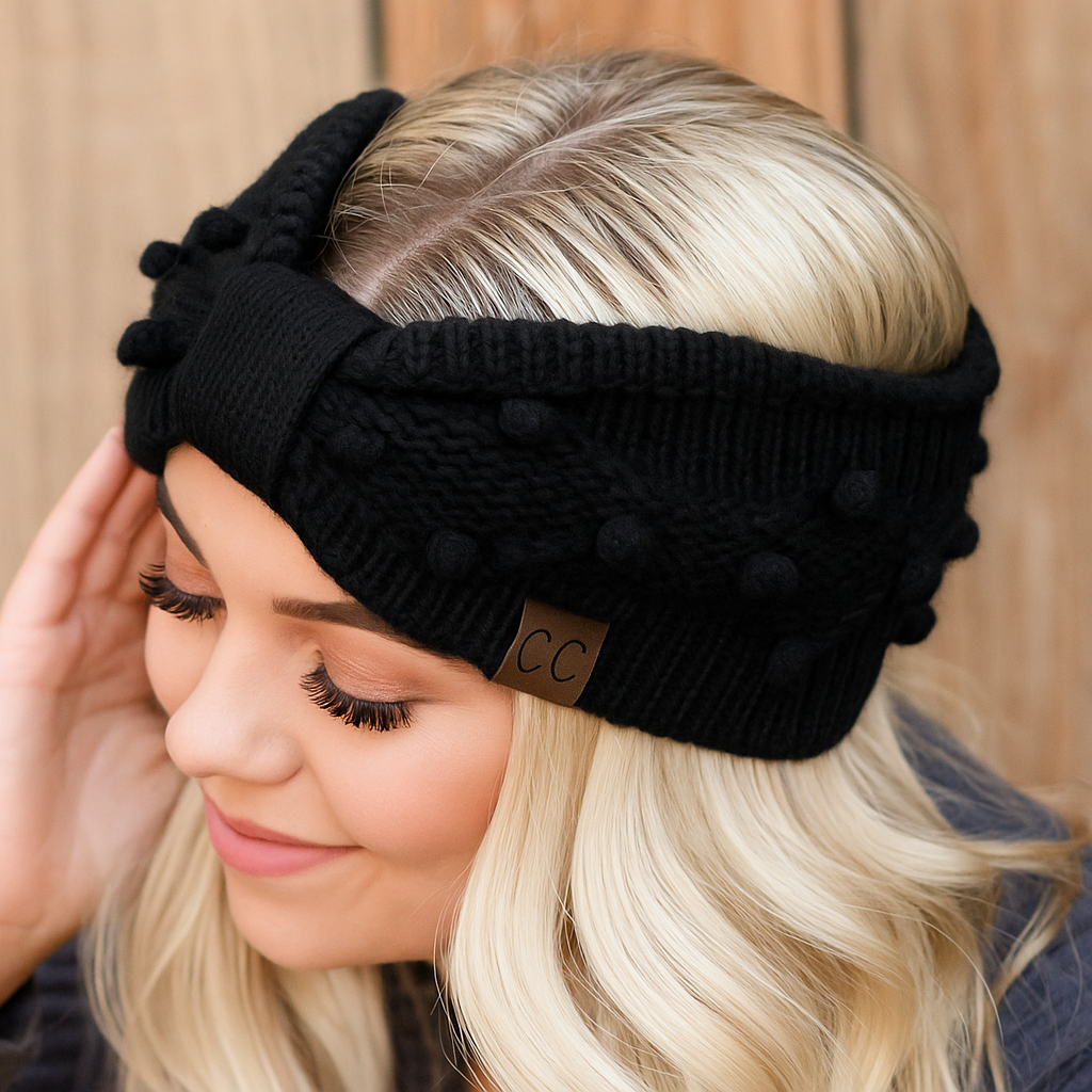 CC Crafted Pom Detail Head Wrap