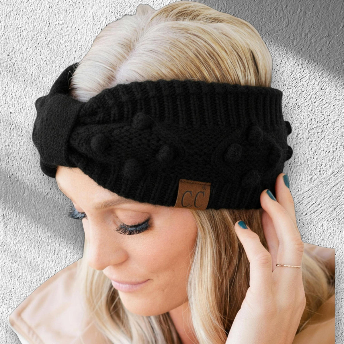 CC Crafted Pom Detail Head Wrap