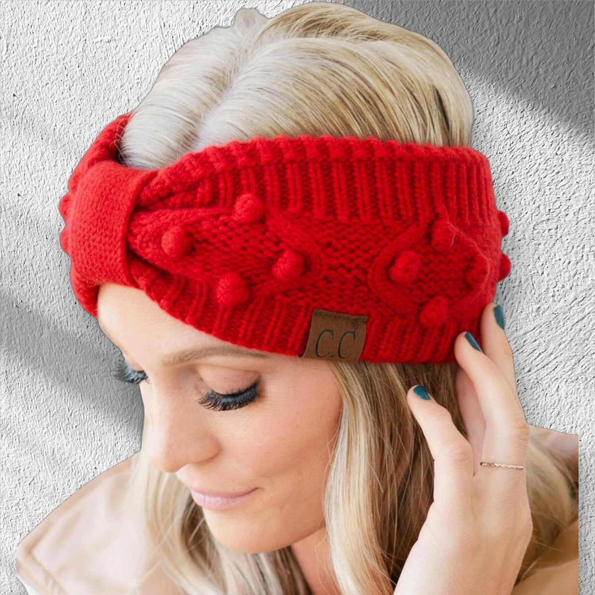 CC Crafted Pom Detail Head Wrap