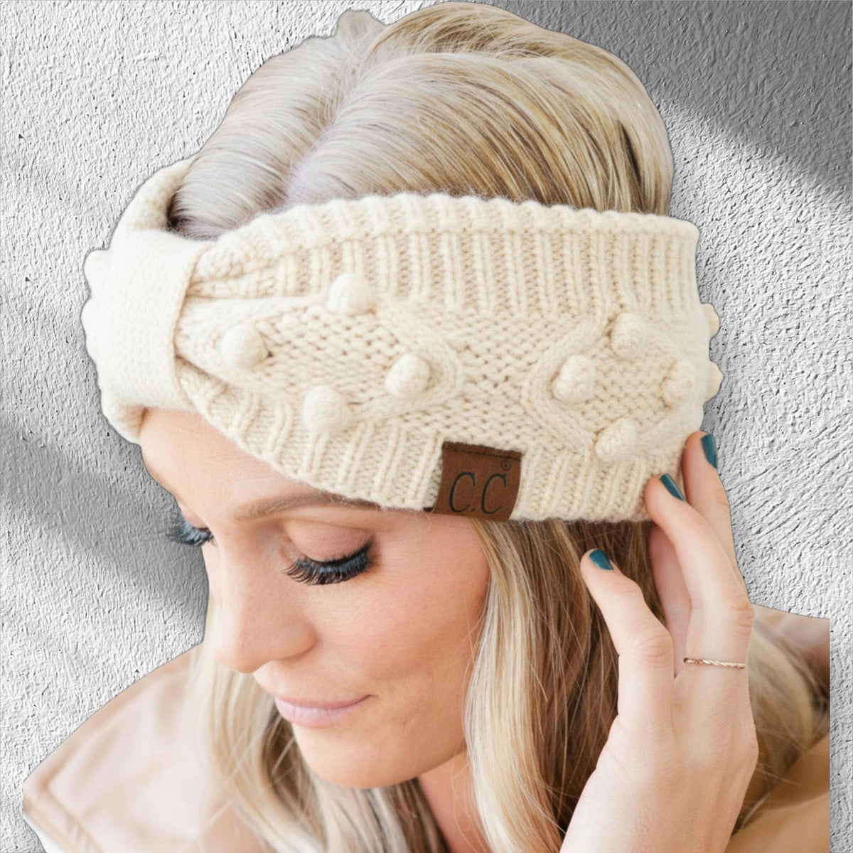 CC Crafted Pom Detail Head Wrap