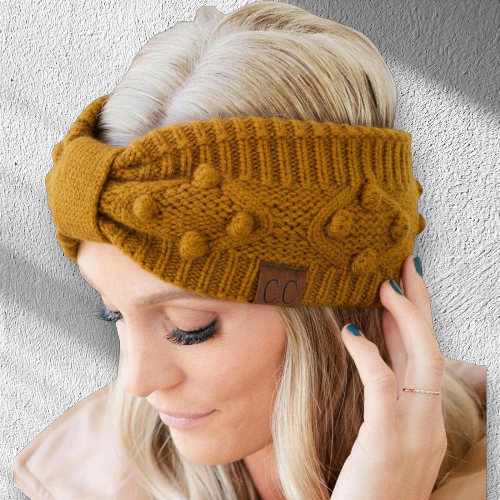 CC Crafted Pom Detail Head Wrap