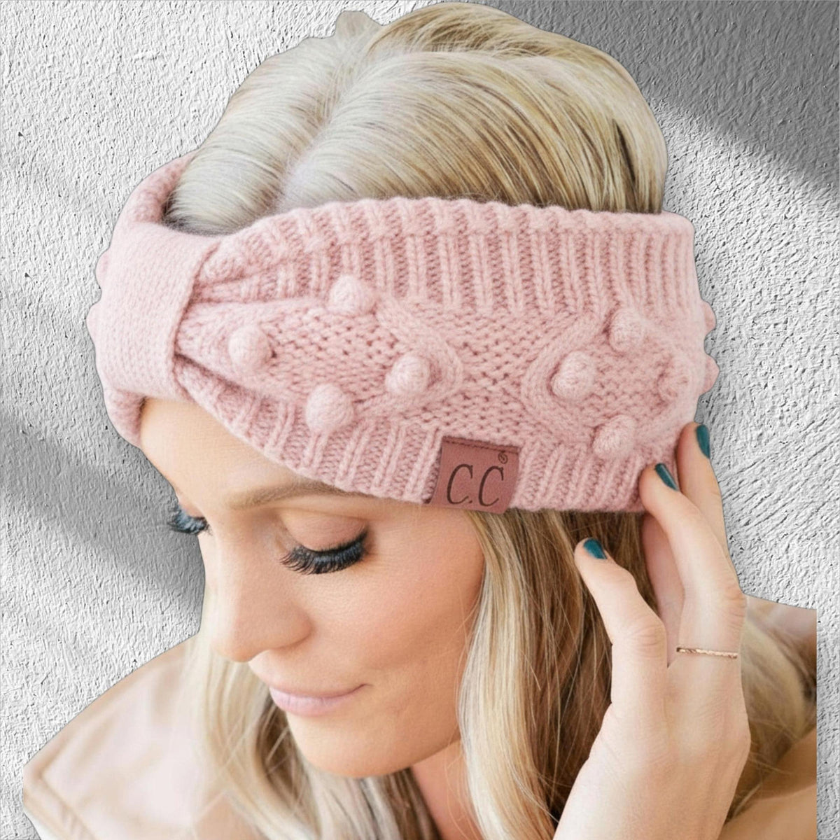 CC Crafted Pom Detail Head Wrap